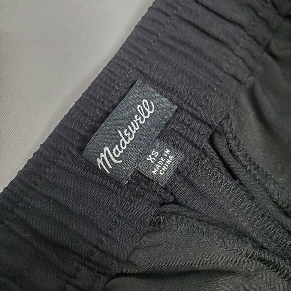 MADEWELL black elastic waist cuffed track lightweight trousers XS F5714 - Picture 4 of 13